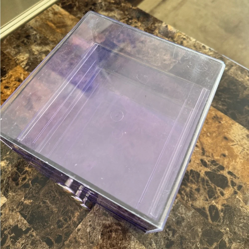 Purple Acrylic 3 Drawer Cosmetic Jewelry Organizer Vanity Storage Case